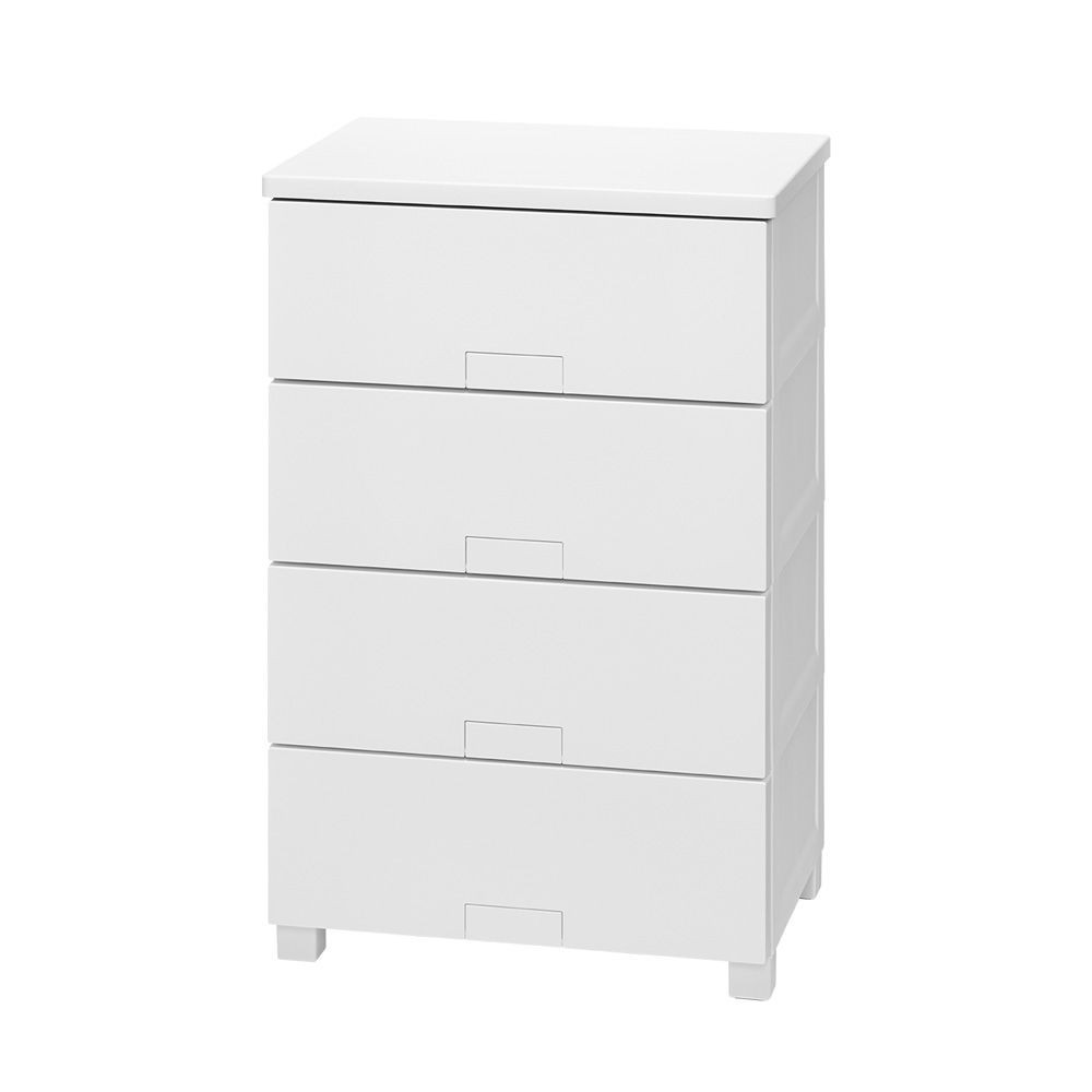 フィッツチェスト　フルフラット５５０４　ホワイト, ホワイト, 4段　幅55cm