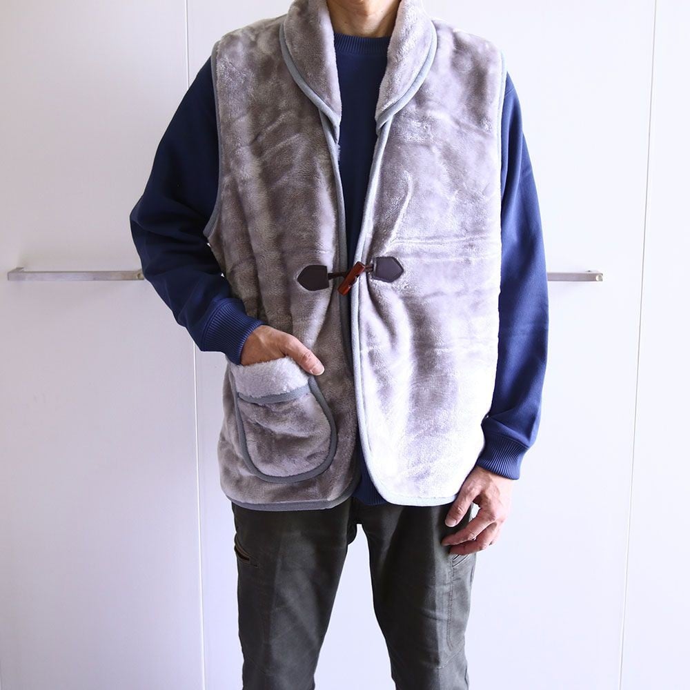 アクリルレーヨン混　ポンチョ　身幅６０&times;身丈７５ｃｍ　グレー, グレー, 身丈75cm