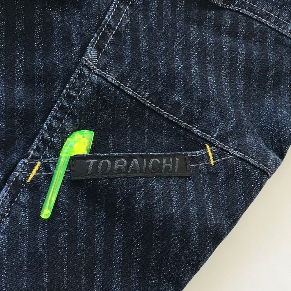 【数量限定】寅壱 デニム蛇腹ライダースジャケット ストライプカモ 8980-554 