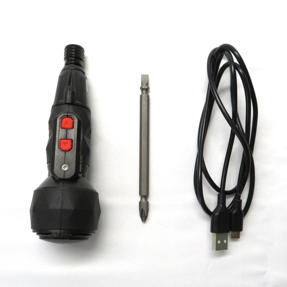 充電式　電工ドライバー　3.7V, ブラック, 3.7V