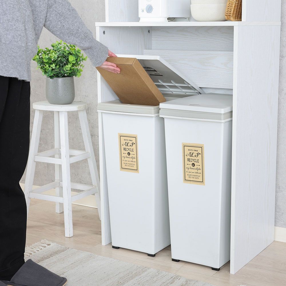 不二貿易 ゴミ箱上キャビネット　６０幅　オークＷＨ【メーカー直送・代引不可】, オーク, 幅590mm&times;奥行398mm&times;高さ1800mm