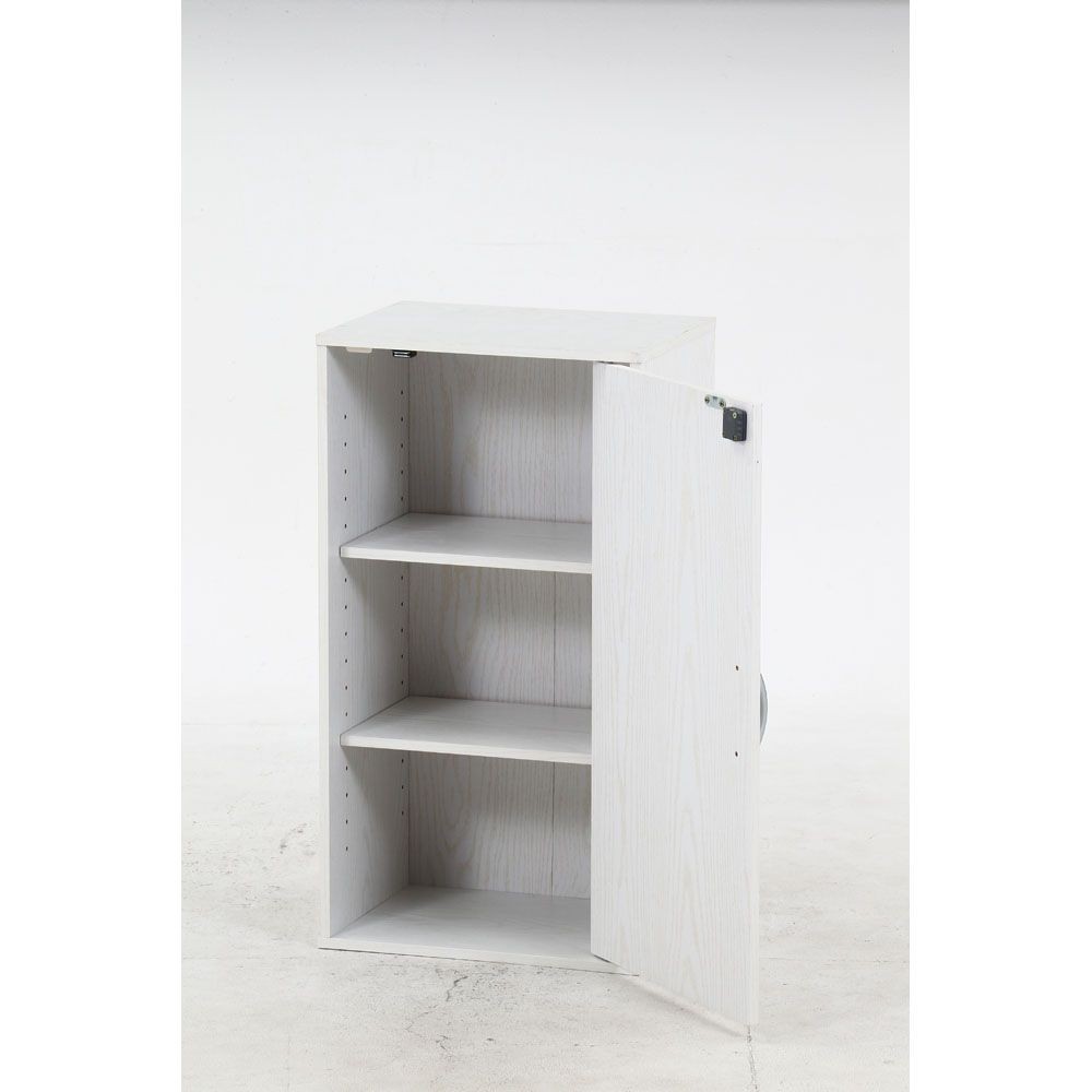 不二貿易 鍵付き収納ボックス　オークＷＨ【メーカー直送・代引不可】, ホワイト, 幅390mm&times;奥行310mm&times;高さ720mm