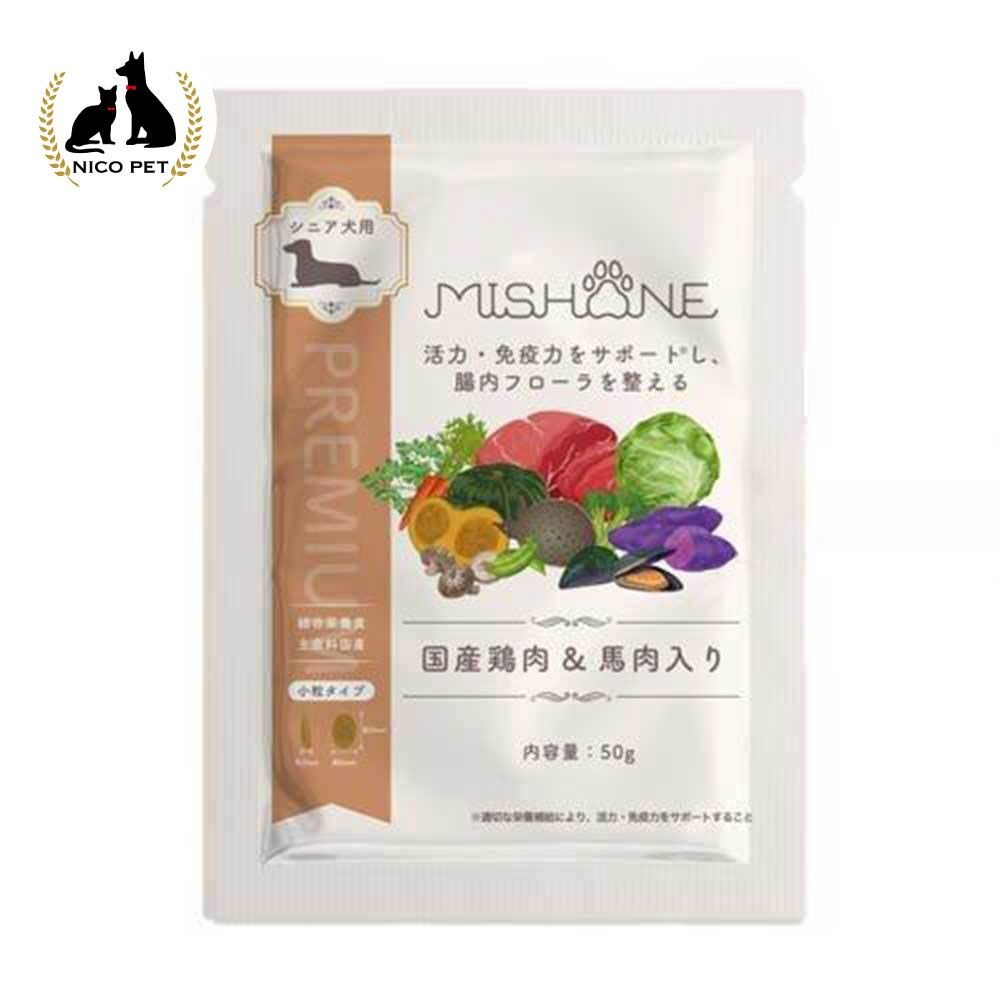 ミシュワン シニアドッグフード 国産鶏肉＆馬肉 50g, 鶏肉＆馬肉, 50g