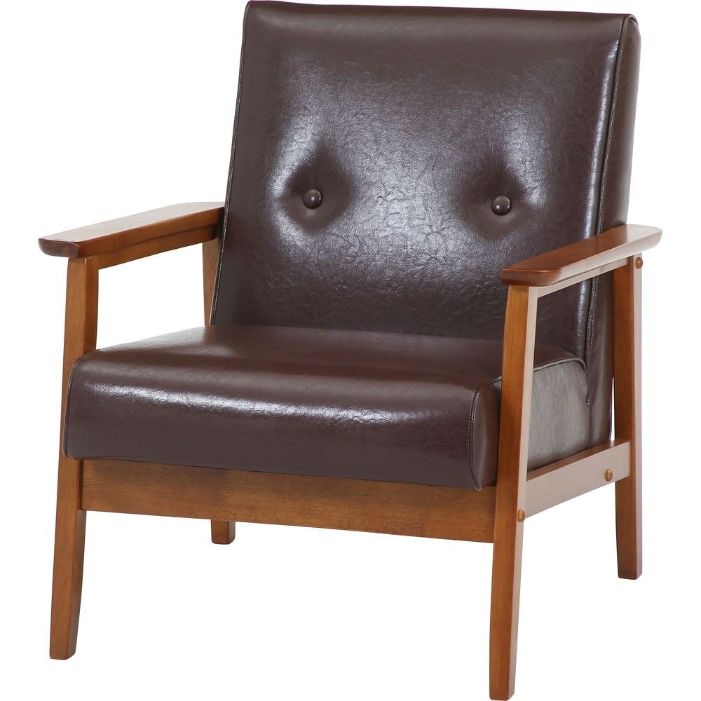 不二貿易 バイキャストＰＵソファ　ミート　１Ｐ　ＬＢＲ【メーカー直送・代引不可】, ライトブラウン, 幅640mm&times;奥行720mm&times;高さ700mm