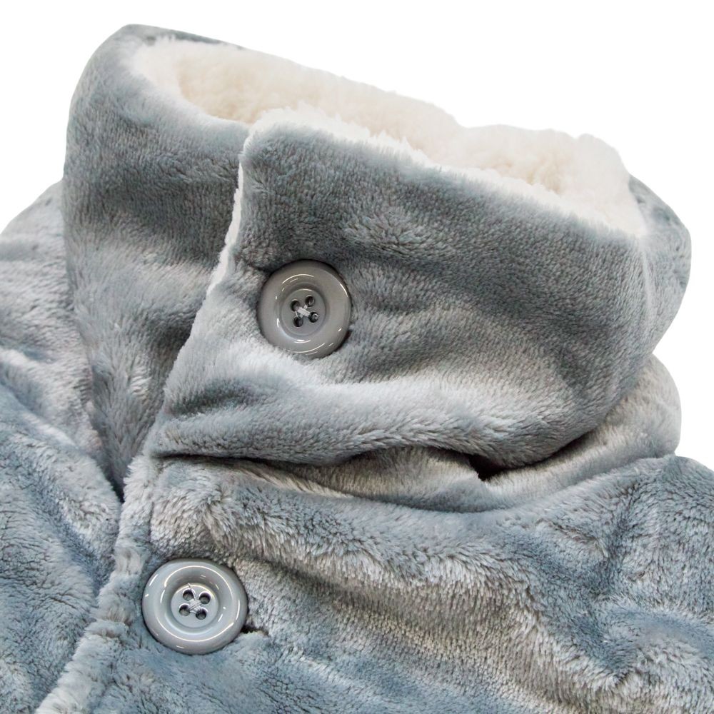 WIZ'A　ウィザ　衿付き着る毛布　ロング丈　グレー, グレー, フリーサイズ