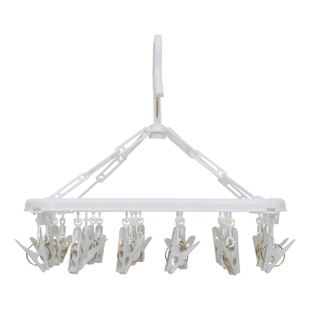 WIZ'A ウィザ 部屋干し洗濯ハンガー２４ピンチ, ホワイト, 24P