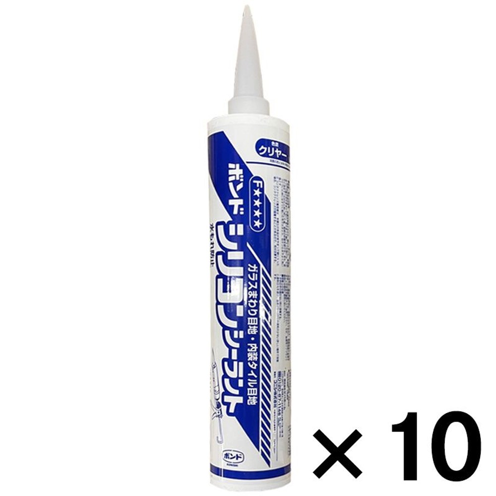 ボンド　シリコンシーラント　300ml&times;10本セット, クリア, 300ml&times;10本