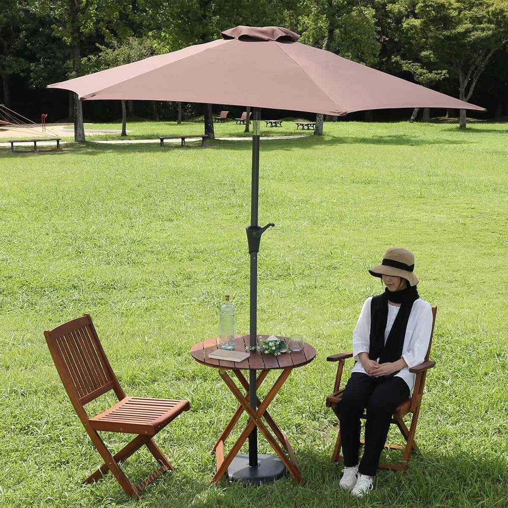 不二貿易  アルミパラソル　240ｃｍ, ブラウン, パラソル直径約240cm