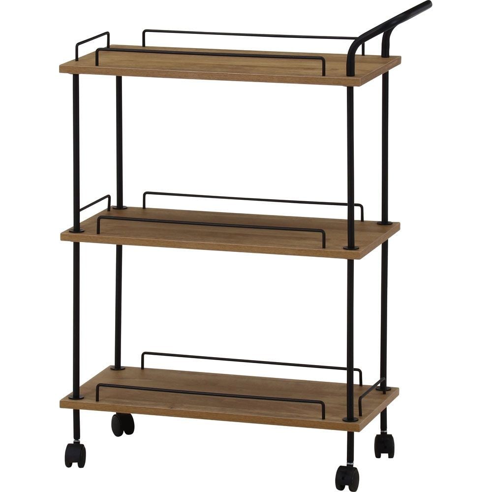 不二貿易 ＥＺＢＯツイストロック　キッチンカート　ＯＡＫ　ＮＡ【メーカー直送・代引不可】, ナチュラル, 幅680mm&times;奥行300mm&times;高さ900mm