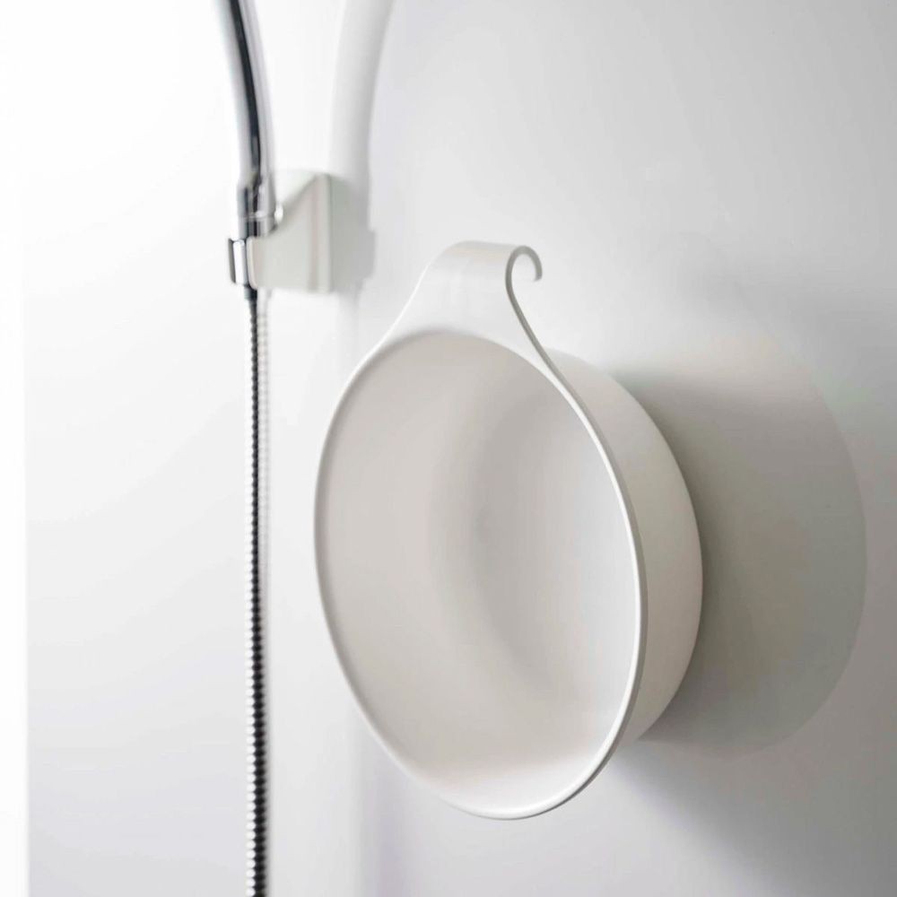 山崎実業 MIST ミスト マグネット&引っ掛け湯おけ, ホワイト, 幅275mm&times;奥行240mm&times;高さ80mm