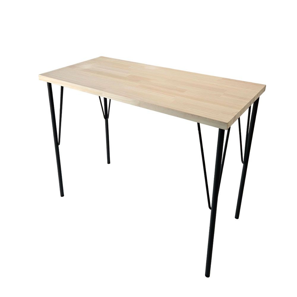 パイン修正材スチール脚付　テーブル組立キット　板サイズ900×440×25mm　脚サイズ690mm, パイン(900×440), 690mm脚
