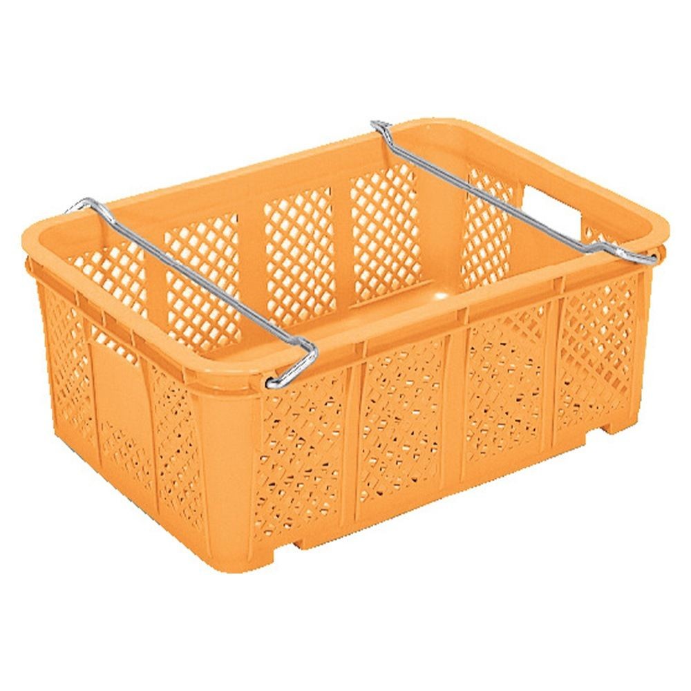 サンコー サンテナー A#55 PP ハンドル付 オレンジ 105501-01 ×5個セット【メーカー直送・代引不可】【法人限定】, オレンジ, 5P