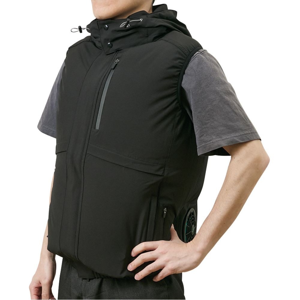 ※今期販売終了【2025年モデル】ウイザ WIZ'A プロ用フルセット空調ウェア　ベスト　ブラック