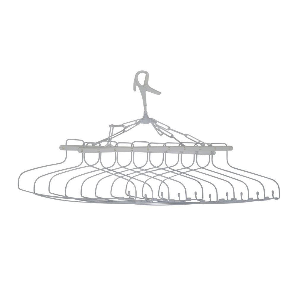 WIZ&rsquo;A ウィザ スリムにたためるワイヤー10連ハンガー, ホワイト, 10連
