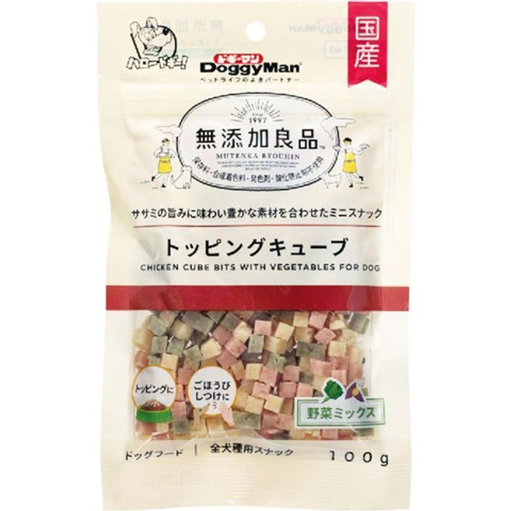 ドギーマン　無添加良品 トッピングキューブ野菜　100ｇ, 野菜ミックス, 100g