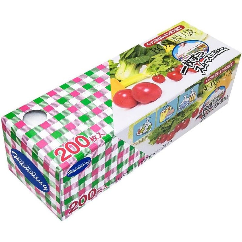ニッコー ハミングパックＢＯＸポリ袋200枚　エンボス, クリア, 200枚入り