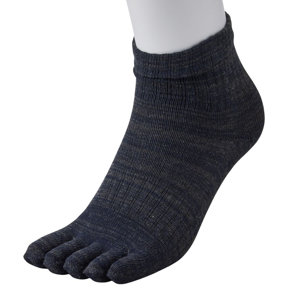 WIZ'A ウィザ 消臭・抗菌　銀イオン６Ｐ　５本指アンクル丈　杢柄, アソート, 25.0〜27.0cm