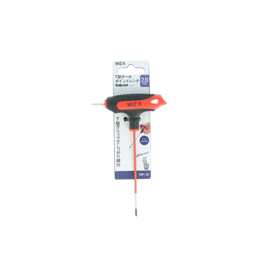 ウイザ WIZ'A　Ｔ型ＢＰレンチ　ＴＢＰー２０, レッド, 2.0mm