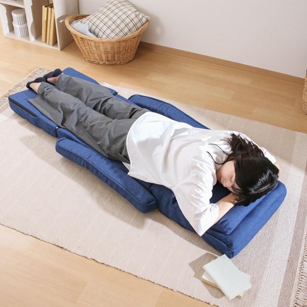 不二貿易 ４ＷＡＹ座椅子　ＢＲ【メーカー直送・代引不可】, ネイビー, 幅670mm&times;奥行mm&times;高さ700mm