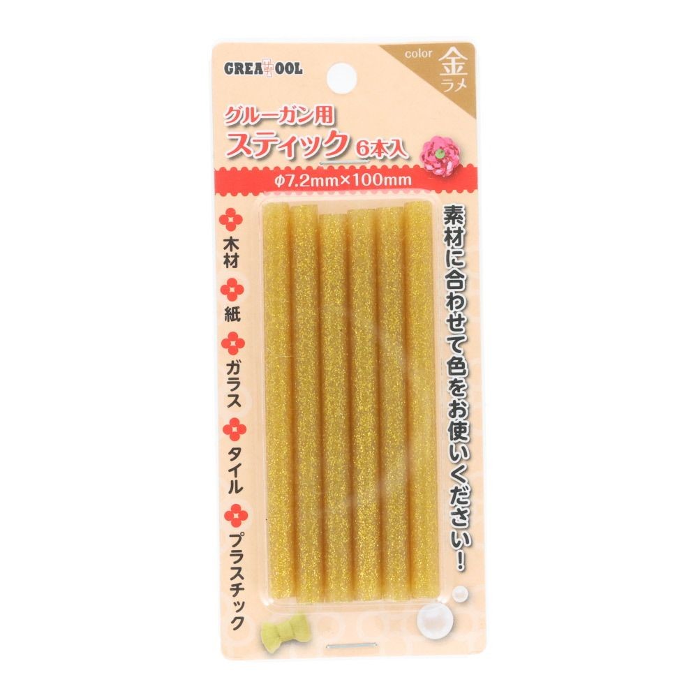 ＧＴ　グルーガン用スティック6本, 透明, 6本入