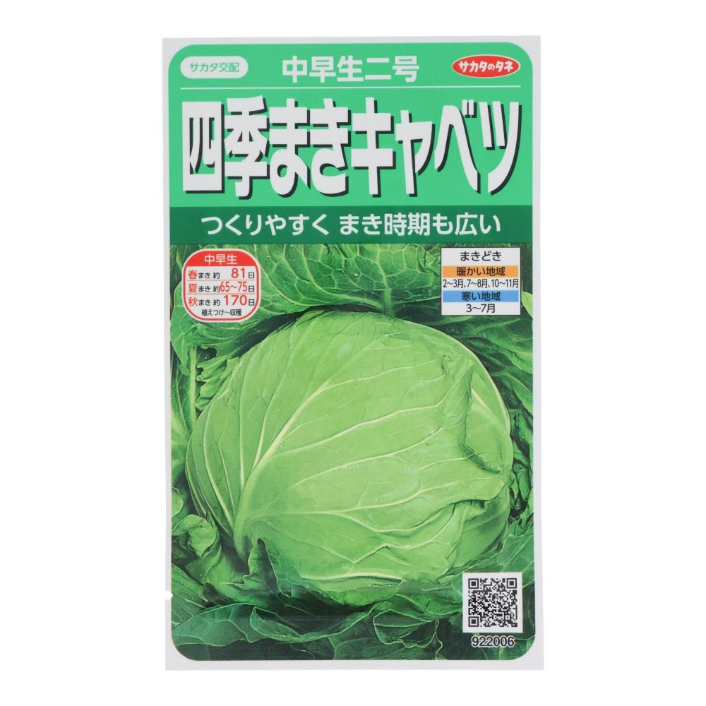 サカタ　四季まきキャベツ　中早生２号, キャベツ, 1ml