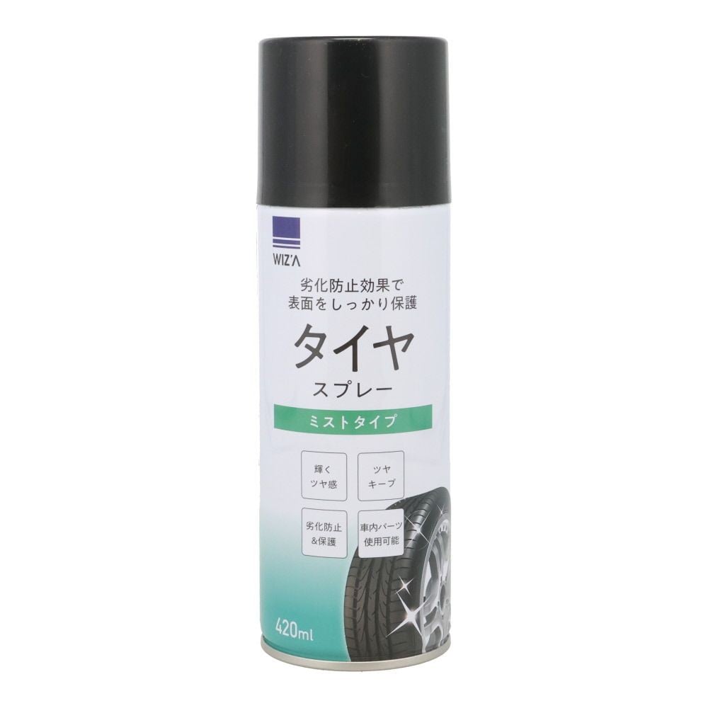 WIZ'A ウィザ タイヤクリーナミスト　420ml, ミストタイプ, 420ml
