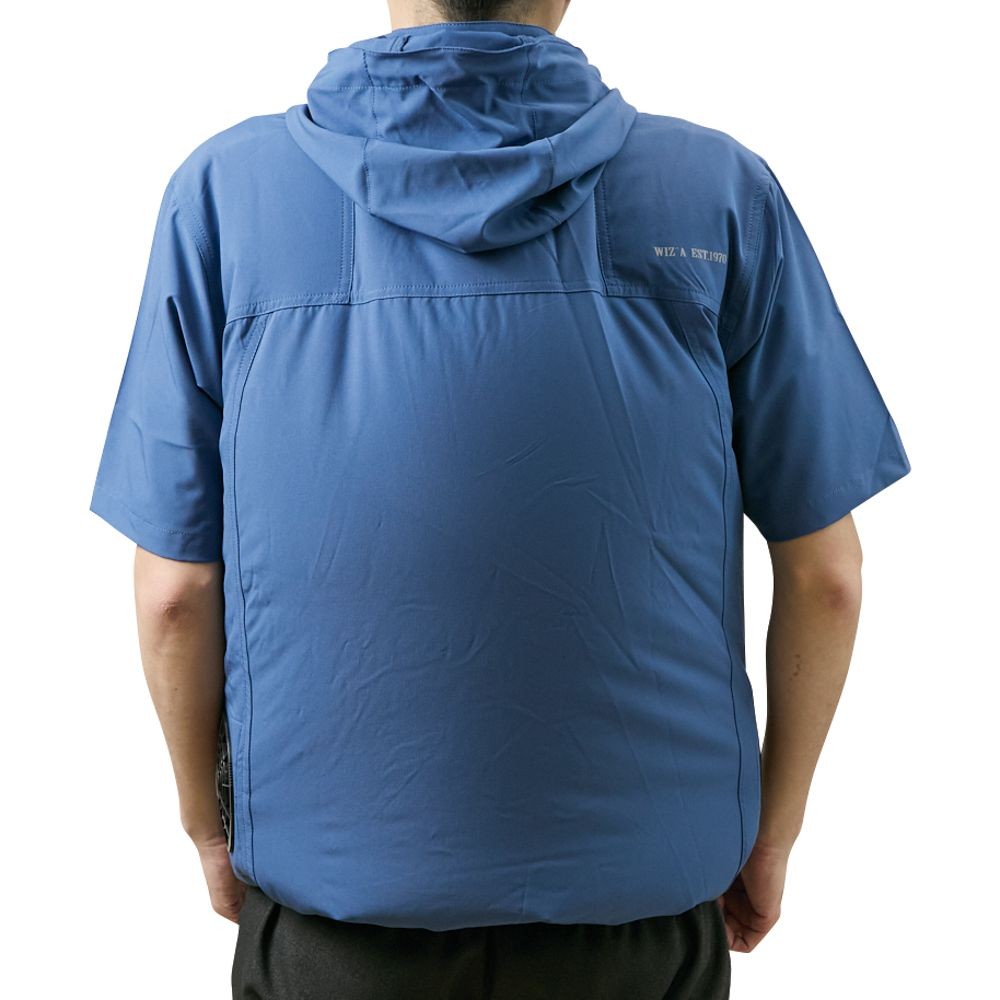 【2025年モデル】ウイザ WIZ'A サイドファン空調ウェアＰＲＯ　半袖　ブルーグレー, ブルーグレー, 4Lサイズ