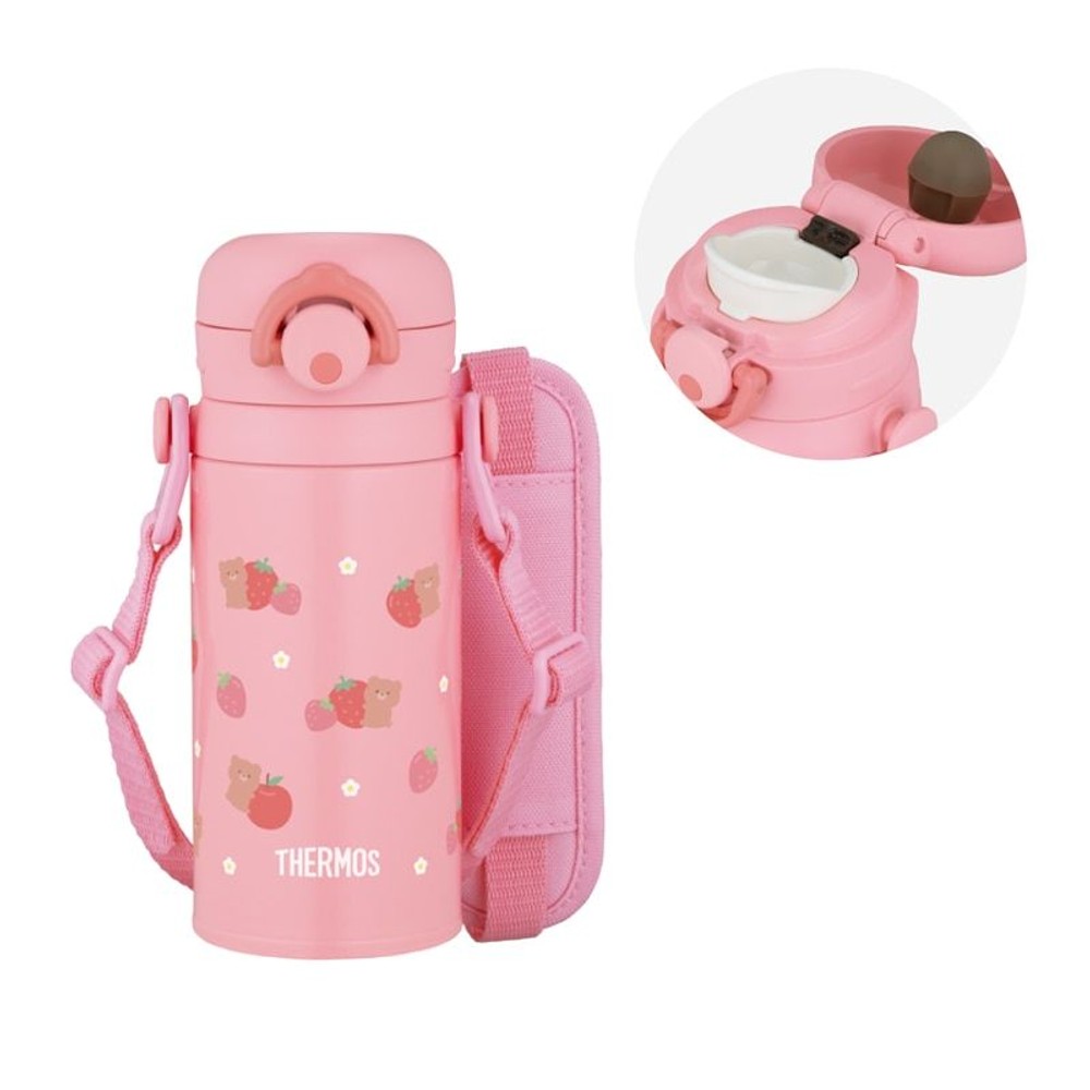 サーモス　真空断熱キッズケータイマグ ＪＰＦー３５０ ＳＢＰ, ストロベリーピンク, 035L