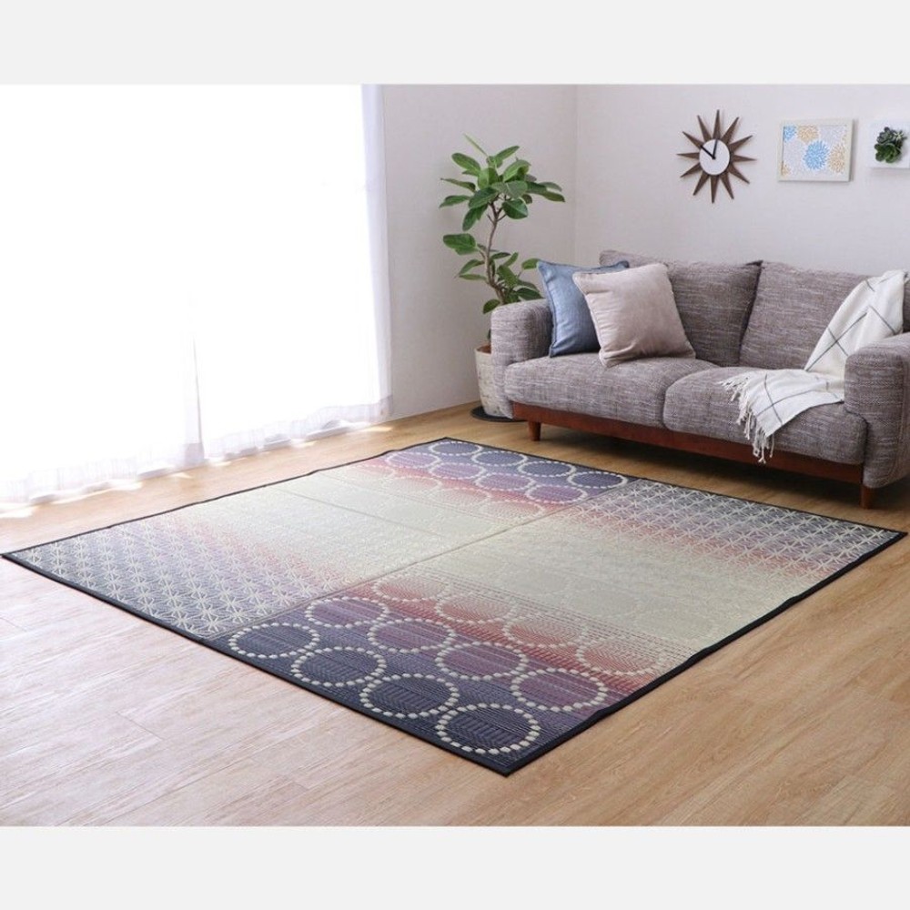 大判い草ラグ　麻モダン【メーカー直送・代引不可】, その他カラー２, 191&times;191cm