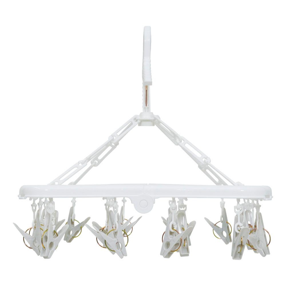 WIZ'A ウィザ 部屋干し洗濯ハンガー２４ピンチ, ホワイト, 24P