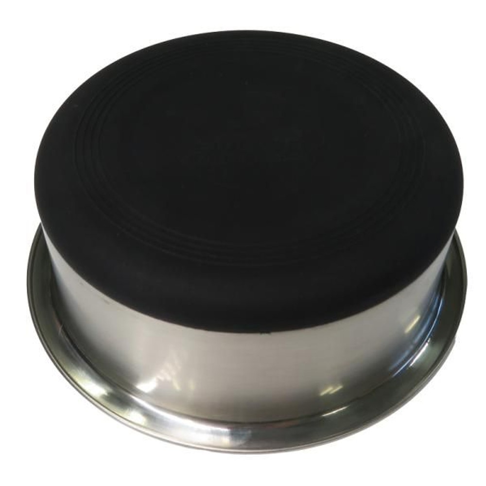 ペット用ステンレス皿型食器すべり止め付き, シルバー（直径13.5）, 13.5cm