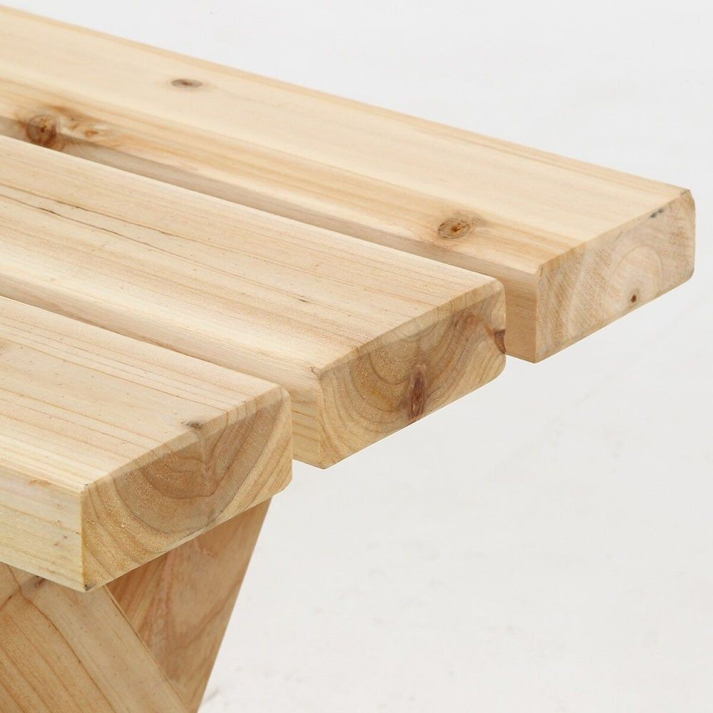 ＢＢＱテーブル＆ベンチセット　コンロスペース付　ＮＡ【メーカー直送・代引不可】, ナチュラル, ベンチセット