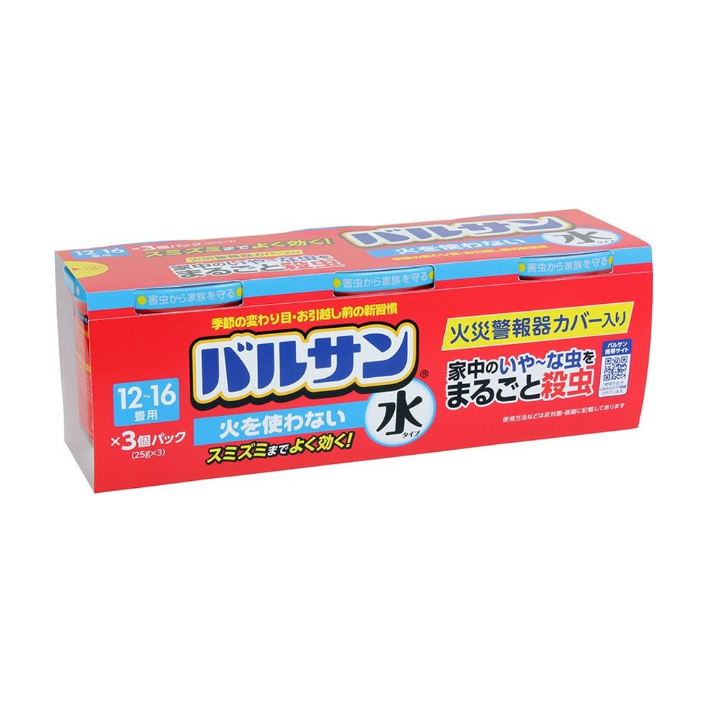 バルサン　火を使わない水タイプ　１２〜１６畳用　２５ｇ&times;３個パック, くん煙剤, 25g&times;3個
