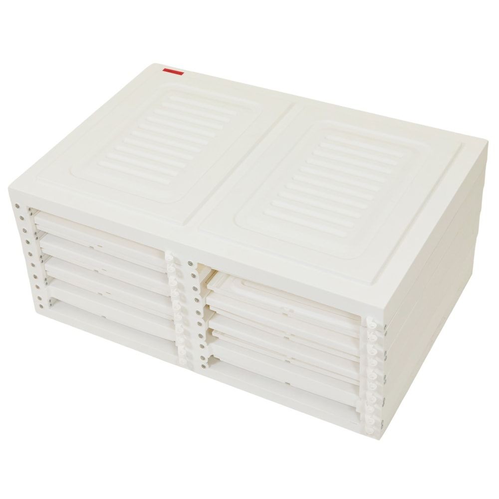 組立簡単　折りたたみワードローブ, ホワイト, 2列5段