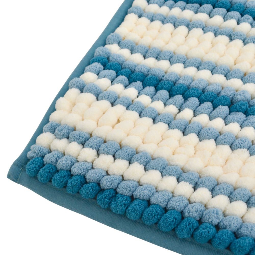 ウィザ WIZ'A 超吸水ボリュームバスマット　約５０×７５ｃｍ, ブルー, 50×75cm