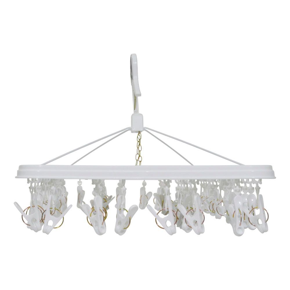 WIZ'A ウィザ ピンチが回転して干しやすい洗濯ハンガー６０ピンチ, ホワイト, 60P