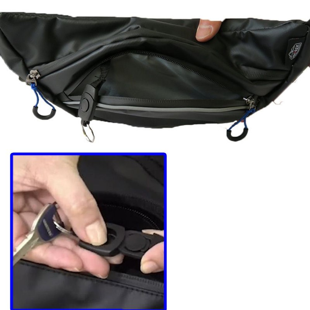 防水生地を使ったウエストバッグ　Ｔ04, ブラック, 約3.0Ｌ