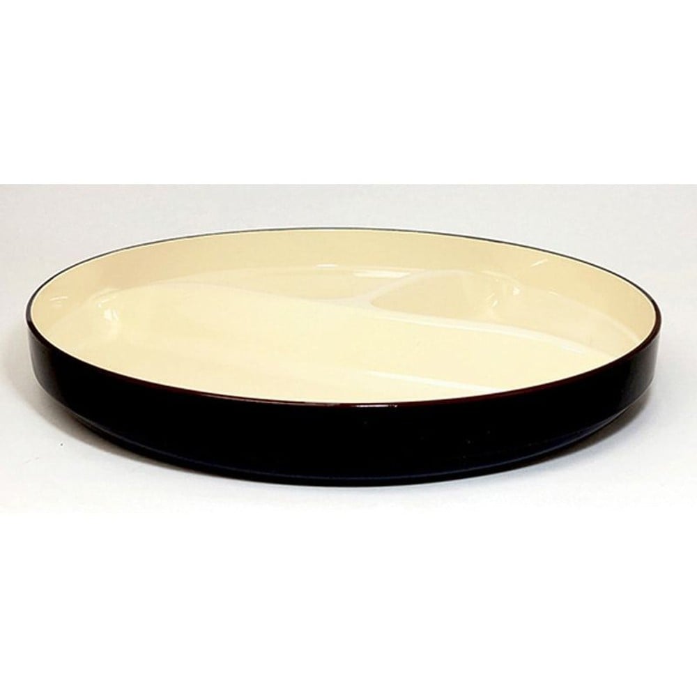 深型で3つ仕切りの深丸トレー, イエロー, 直径236mm