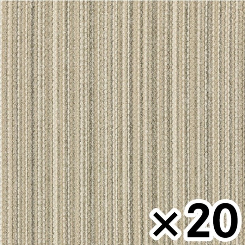 タイルカーペットＧＡ5556　50ｃｍ角ホワイト &times;20枚セット, ホワイト, 約50&times;50cm