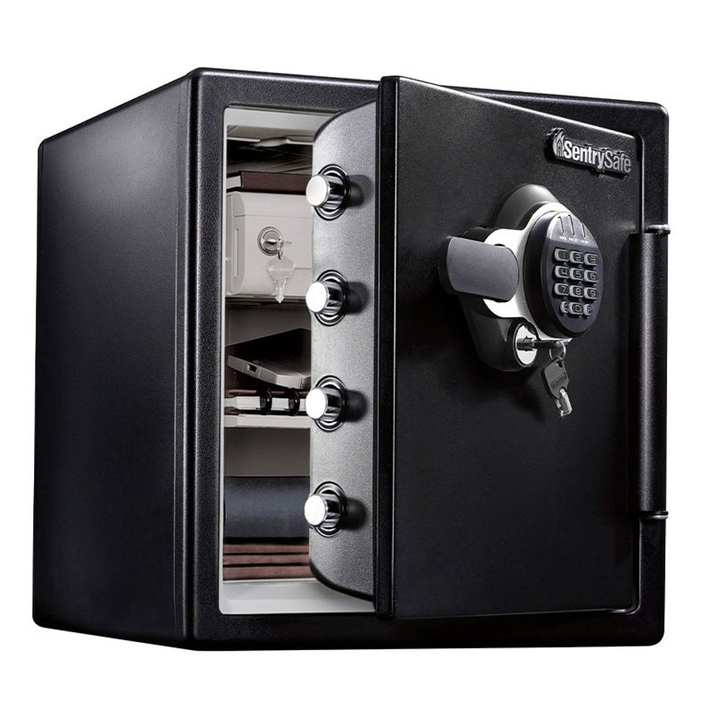 【開梱・設置費込】セントリー耐火・耐水金庫  JFW123GEL  テンキー式 1時間耐火 33.6L【メーカー直送・代引不可】, ブラック, 33.6L