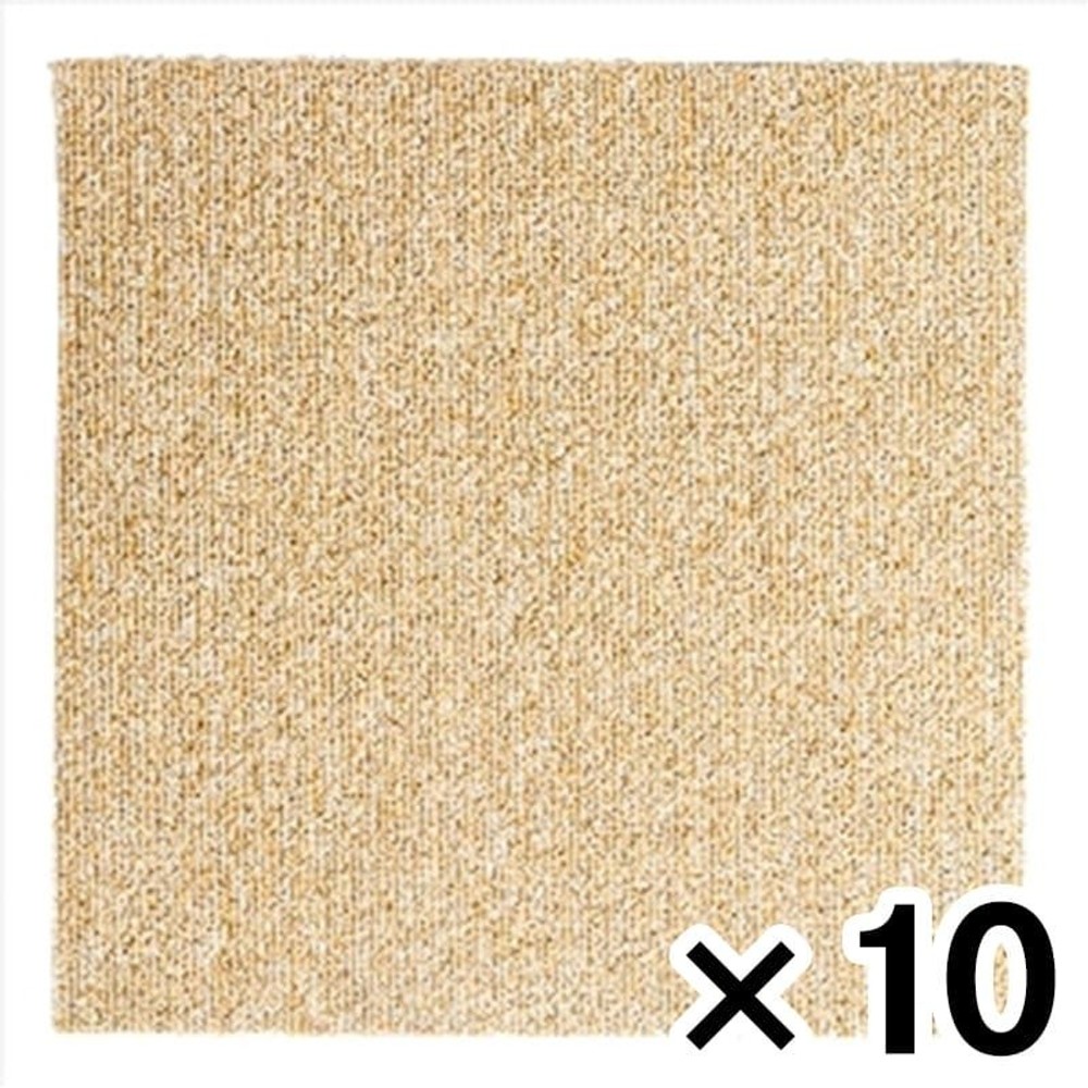 洗える吸着タイルマット　約40Ｘ40ＣＭ　ストライプＢＲ ×10枚セット, アイボリー, その他サイズ１