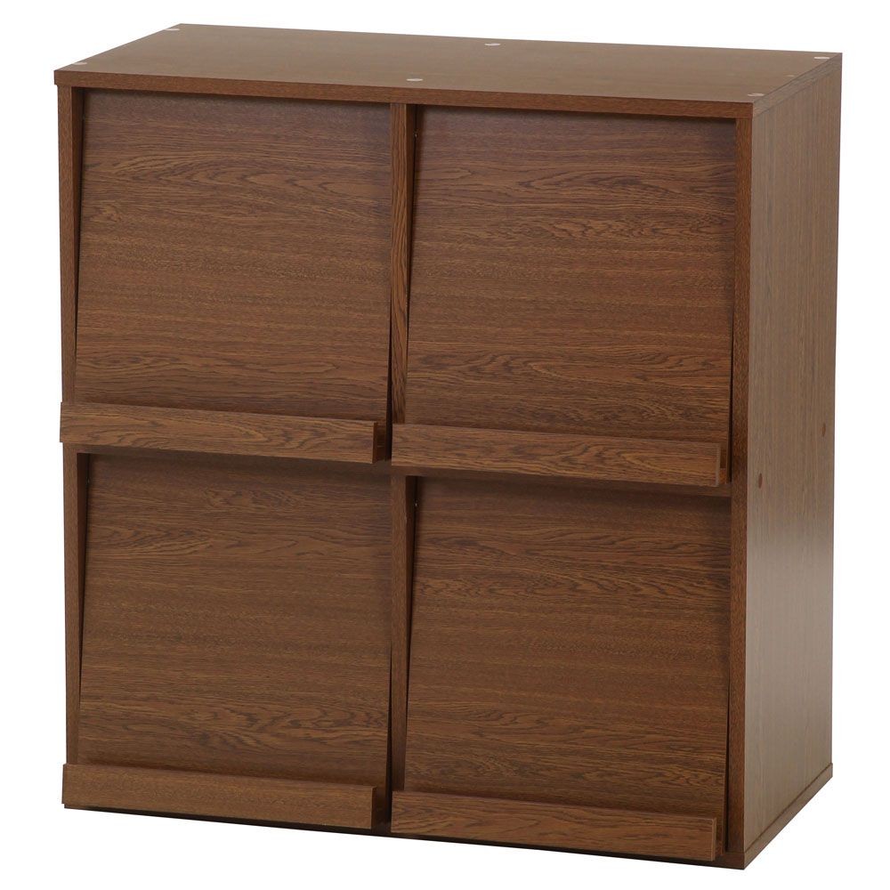 不二貿易 ディスプレイラック　４マス　オークＢＲ　ＤＰ８０８５【メーカー直送・代引不可】, ブラウン, 幅800mm&times;奥行400mm&times;高さ850mm