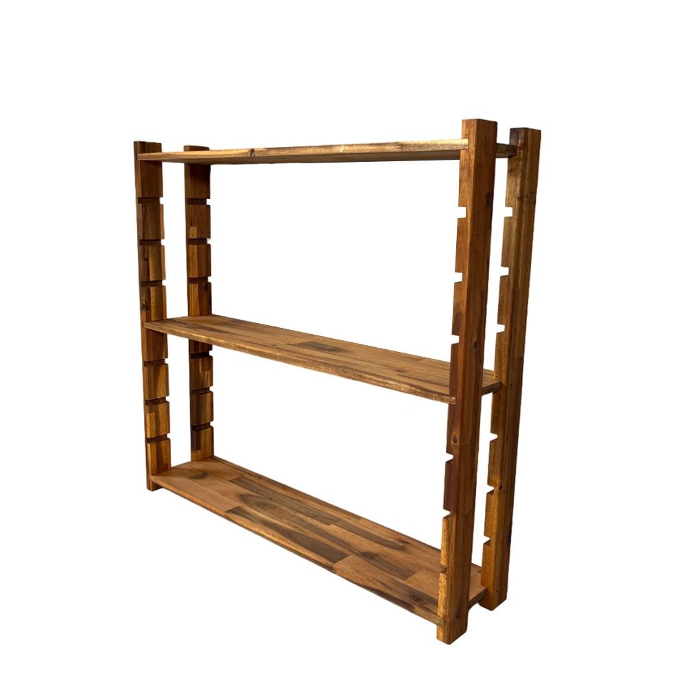 塗装アカシア棚板3段ラックセット, オイル塗装(奥行200), 910&times;200mm