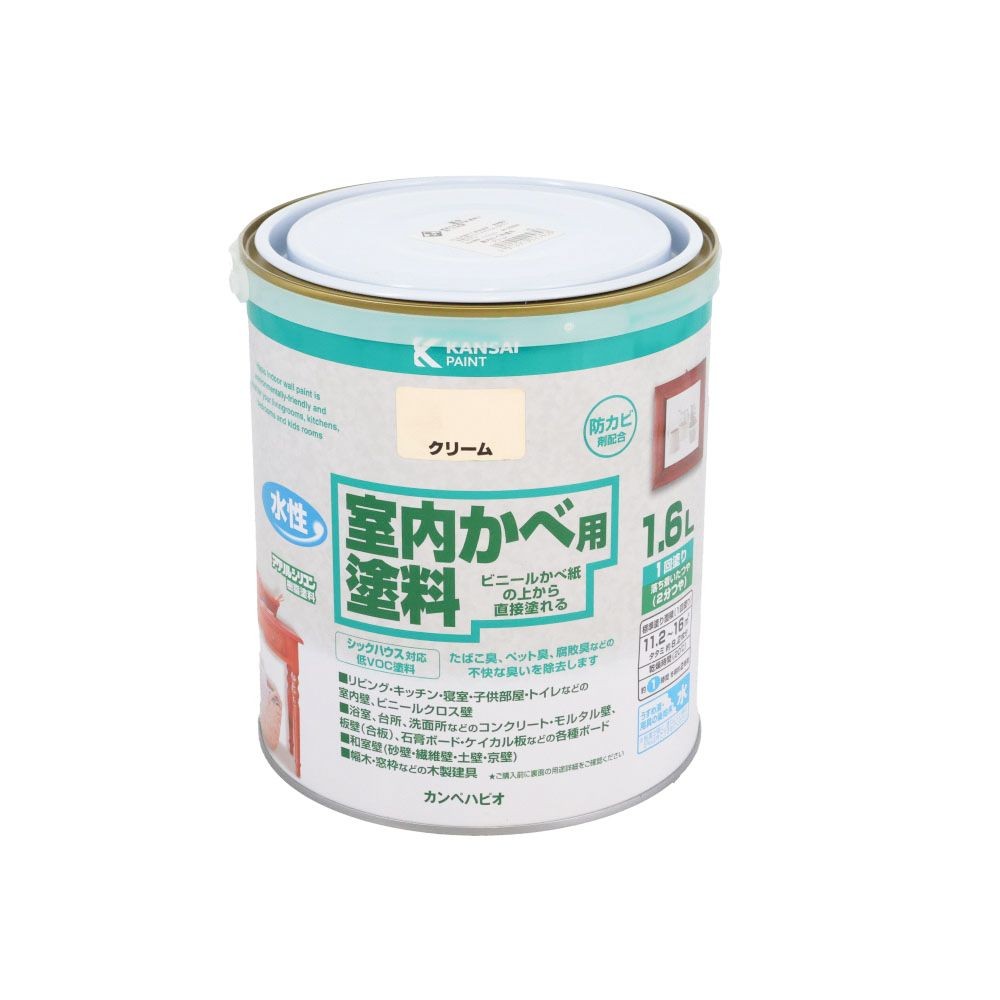 室内かべ用塗料 1．6L クリーム, クリーム, 1.6L