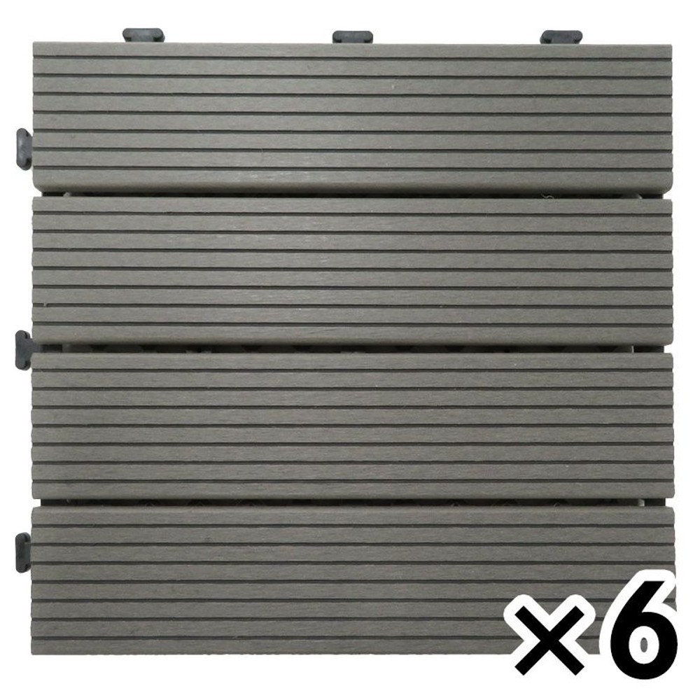 ジョイント式人工樹脂パネル, グレー, 6個セット