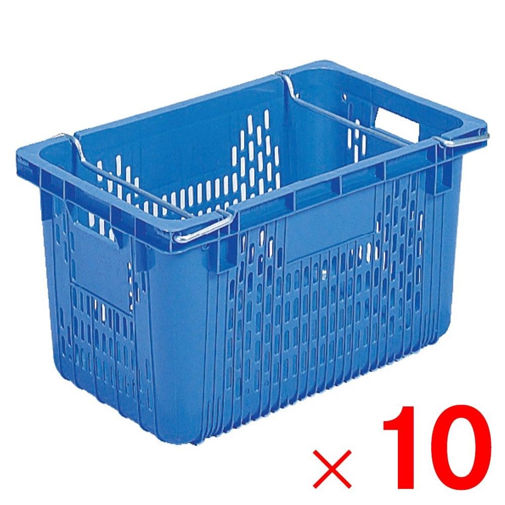 サンコー サンテナー A#50M PE ハンドル付 ブルー 104615-01 &times;10個セット【メーカー直送・代引不可】【法人限定】【日祝配送不可・時間指定不可】, ブルー, 10P