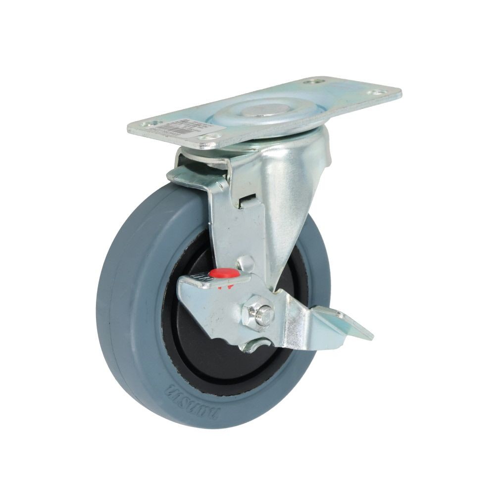 自在ＳＴ付ゴムキャスターサイレントマスターＴＥＳ１００ＮＲＣ, グレー, 100mm