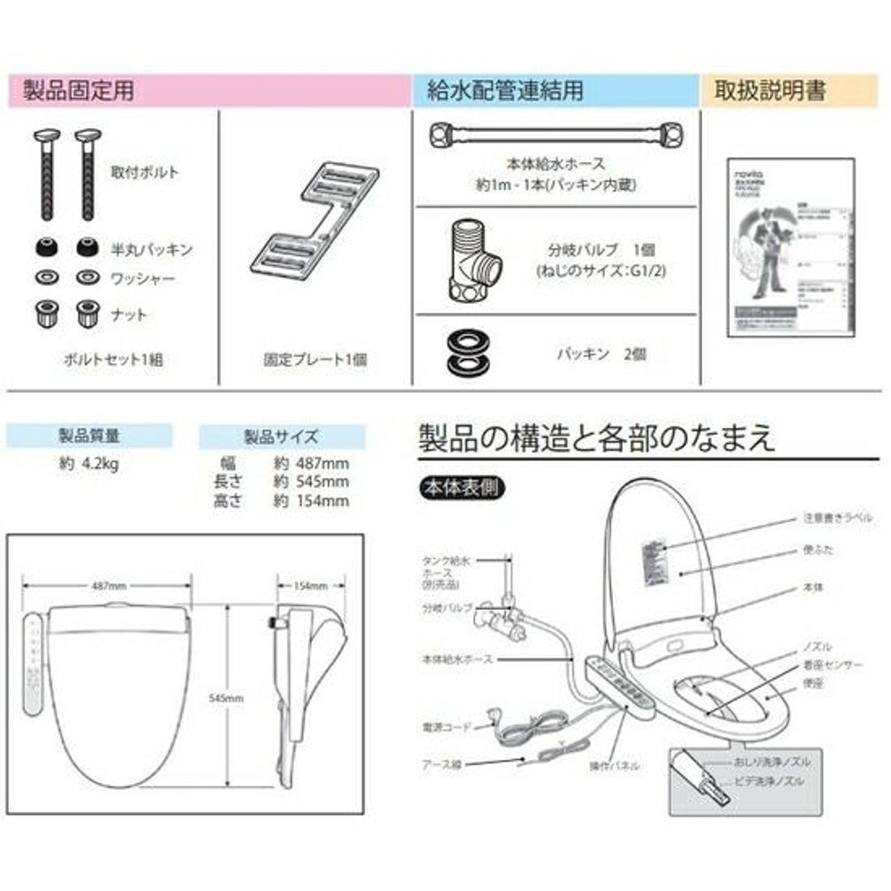 温水洗浄便座 ＡＲＫーＨ220, ホワイト, ARK-H