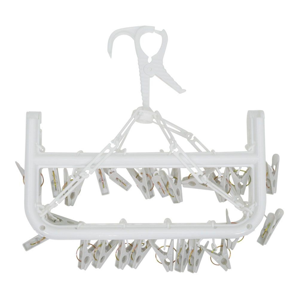 WIZ'A ウィザ 部屋干し洗濯ハンガー２４ピンチ, ホワイト, 24P