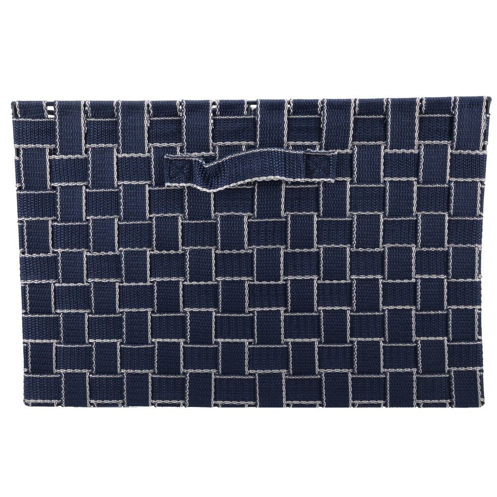 ステンレス取手ＰＰボックス　スクエアＬ, ネイビー, スクエアL